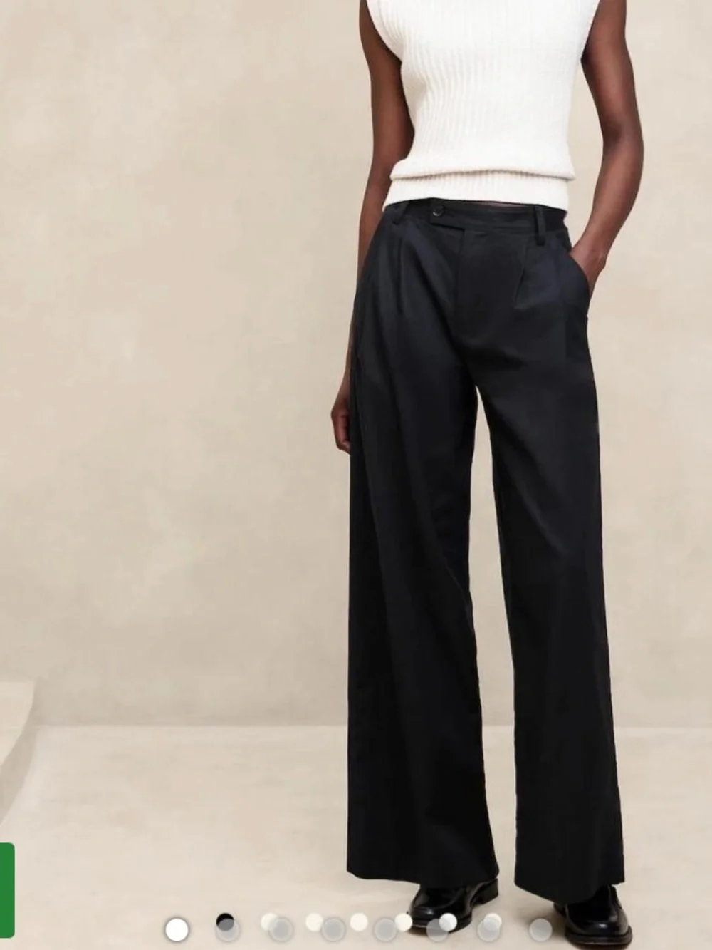 NEW Banana Republic black lined pleated wide leg dress pants women size 14